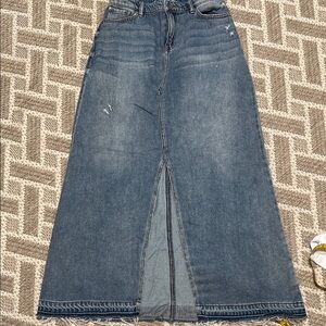 INC International Concepts lightly distressed maxi denim Skirt Size 4